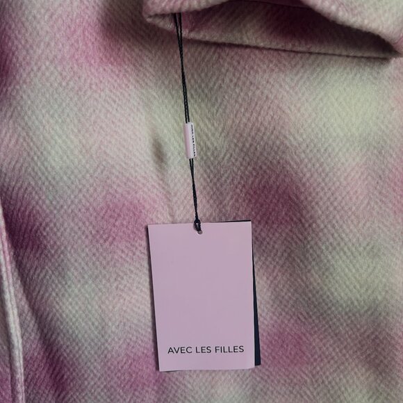 Avec Les Filles Raglan Walking Coat in Dusty Pink Plaid (M) (NWT) - Picture 6 of 7